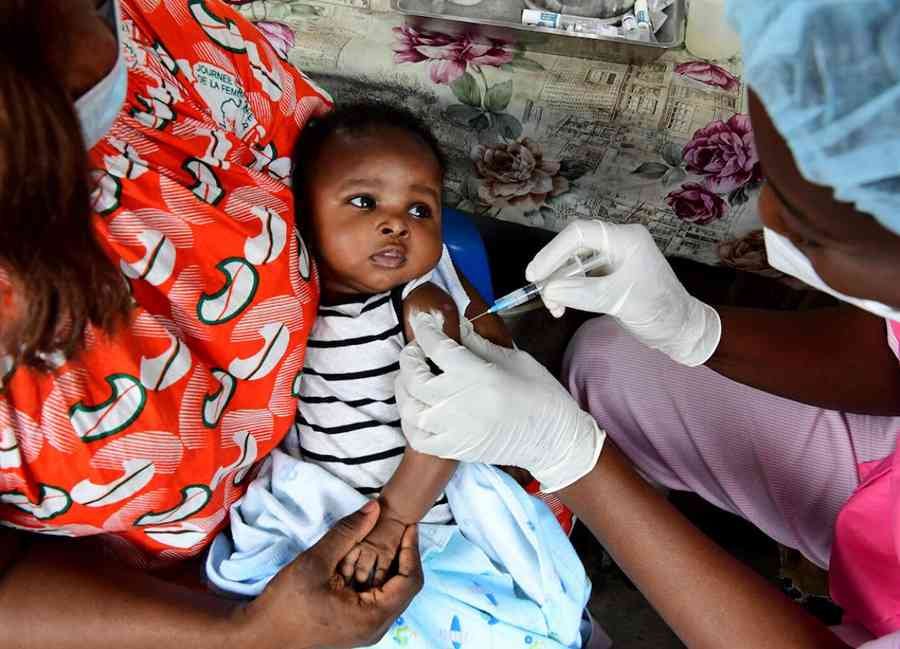 A baby being vaccinated