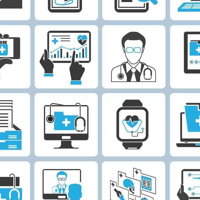 Diagram showing technologies generating health data